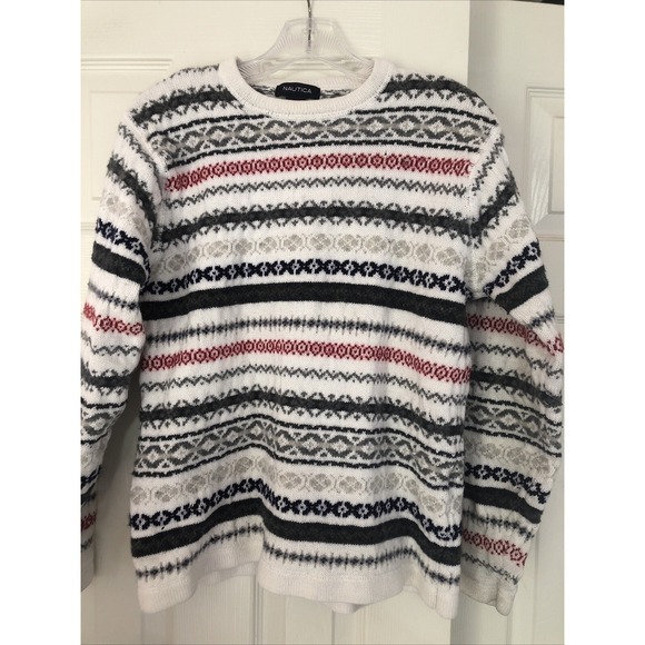 Nautica Womens Classic Faire Isle Cozy Pull Over Sweater Medium - Picture 1 of 7